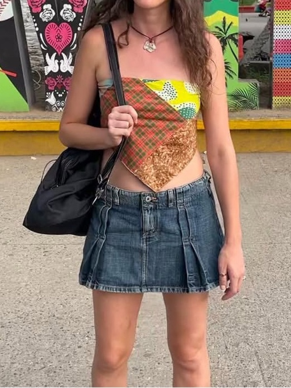 Guess Jeans vintage denim micro mini skirt Y2K festival coastal cowgirl